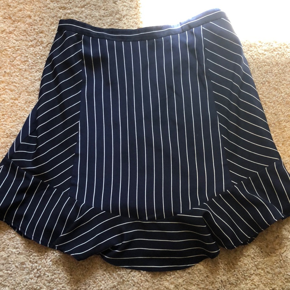Jcrew navy stripes flutter skirt